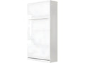 Armoire Lit escamotable 90x200cm Lit Vertical Rabattable Lit Mural Supérieur Blanc/Blanc Brillant