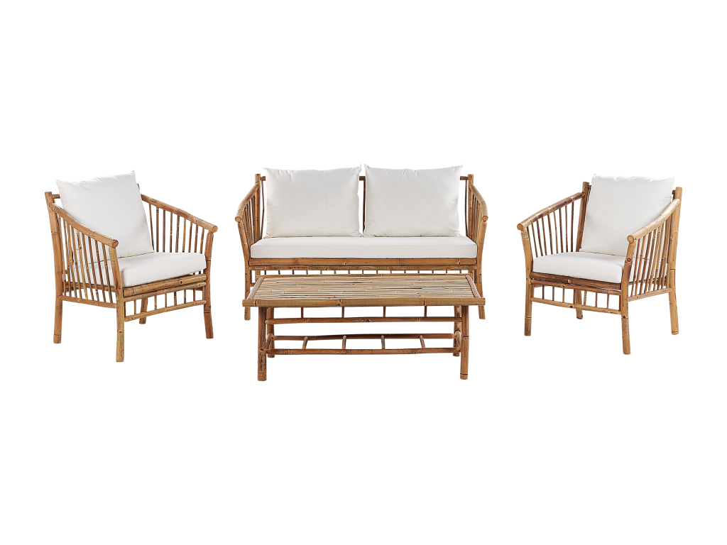 Ensemble de salon de jardin avec table 4 places Mobiliercosy Marron clair