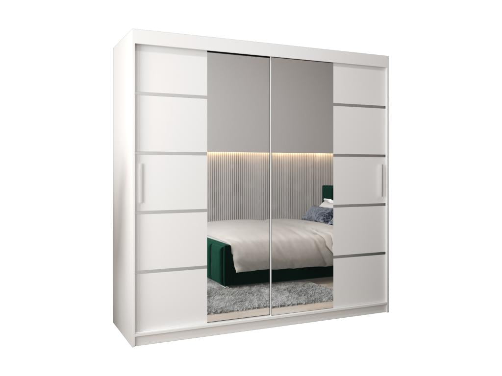 ARMOIRE Woodinfr 4 À PORTES COULISSANTES 200/200/62 2 Portes Blanc/Blanc