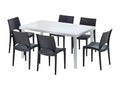 Ensemble 6 chaises et 1 table 150x90cm jardin café terrasse ROBUCHON