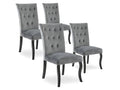 Lot de 4 Chaises capitonnées Homeepure Velours Gris