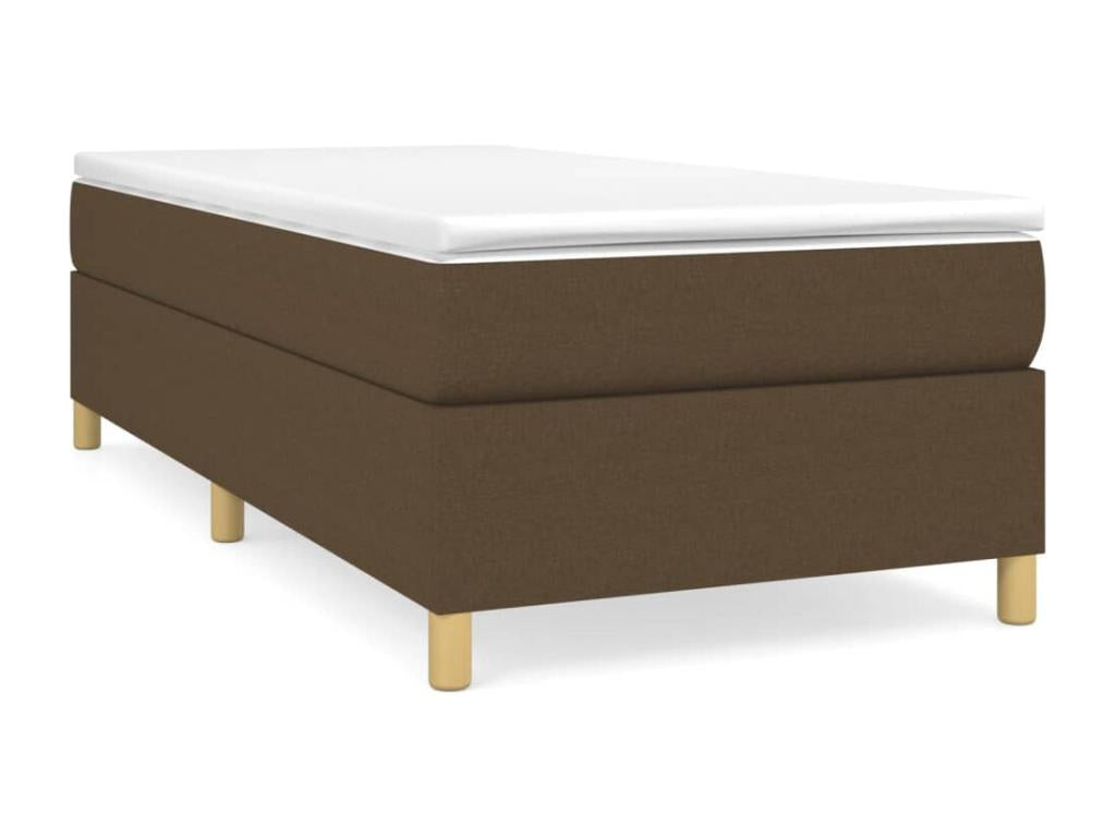 Lit à sommier tapissier avec matelas Marron foncé 90x200 cm