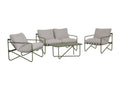 Salon de jardin en acier : un canapé 2 places, 2 fauteuils et une table basse - Vert - Mobilierdoux
