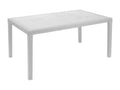Table d'extérieur Decovivante Étagère rectangulaire fixe Table de jardin polyvalente effet rotin Made in Italy 138x78h72 cm Blanc