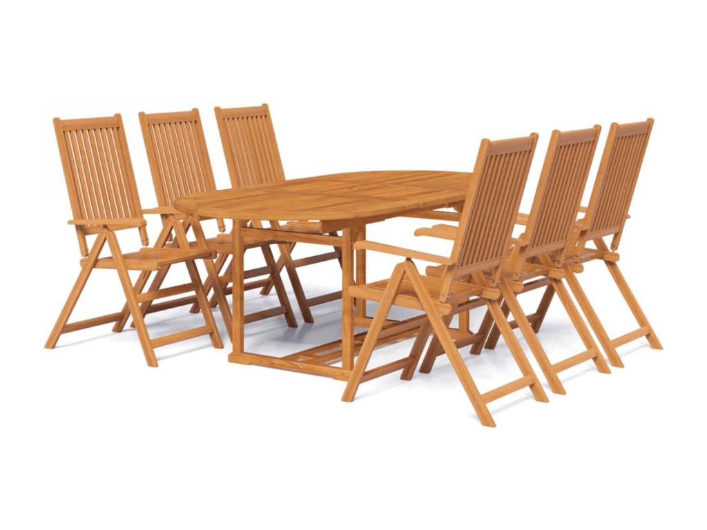 Ensemble à manger d'extérieur 7 pcs Bois d'Mobiliercosy solide