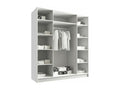 Armoire Mobiliercosy 190, Blanc|Noir, 215*200*58cm, Portes d'armoire: Avec des charnières