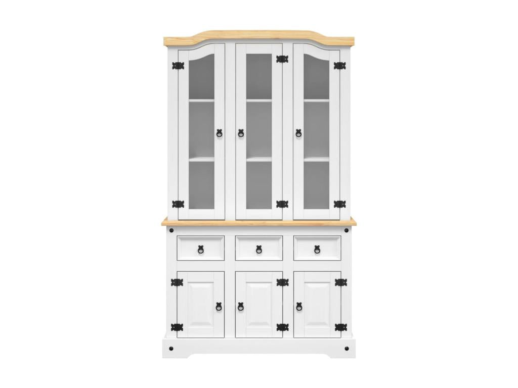 Buffet haut Mobiliercosy blanc 112*43*196 cm bois massif de pin