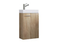 Parfaitlogis 2 pcs ensemble de meubles de salle de bain WC invités lavabo petit étroit Slito (chêne Parfaitlogis)