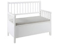 Mobilierdoux Banquette avec coussin, blanc, beige.