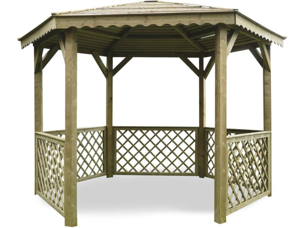 Pavillon Kiosque en bois - 6,68 m² - 3,15x2,57x2,56 m - 16 mm