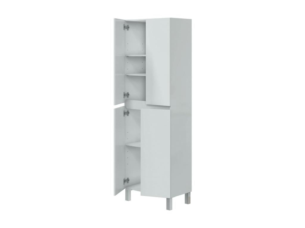 Armoire à colonnes Habitatdoux, Élément mural de salle de bain, Armoire haute multifonctionnelle, Meuble polyvalente, 60*35 h182 cm, Blanc brillant
