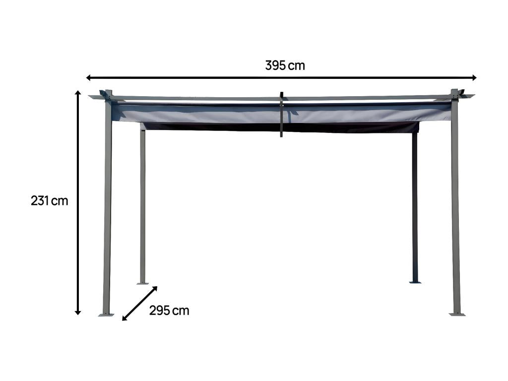 Logidoux avec toit rétractable - 3x4 m - Gris