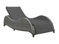 Chaise longue avec coussin Résine tressée Anthracite