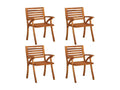 Chaises de jardin avec coussins lot de 4 Bois de teck solide