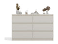Decoopale - Commode contemporaine 6 tiroirs chambre/salon/bureau - 30x120x77 cm Beige - Style scandinave - Meuble de rangement