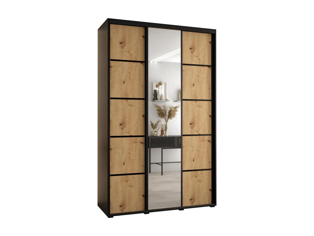 ARMOIRE Homeolia 5 À PORTES COULISSANTES 235.2/160/60 3 portes Noir/Homeolia/Noir