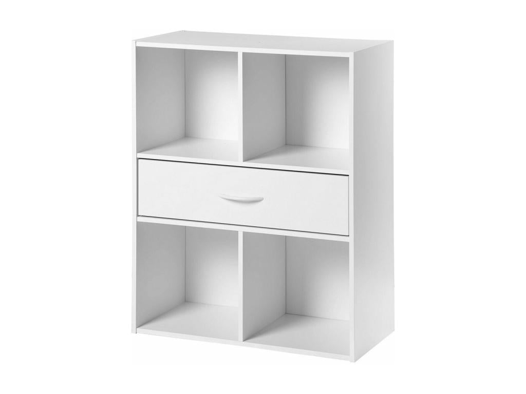 Etagère 4 Niches &amp; 1 Tiroir "Mobilierdoux" 80cm Blanc