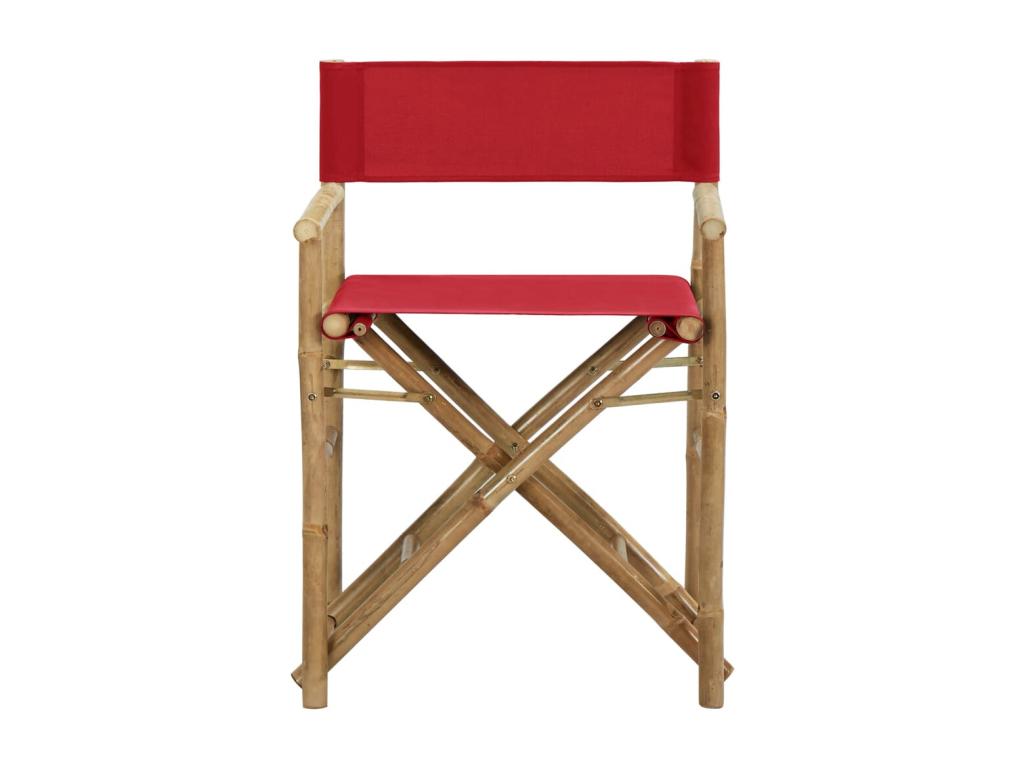 Chaises pliables de directeur lot de 2 Rouge Mobiliercosy et tissu