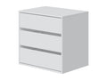 Commode avec 3 tiroirs coloris blanc - Hauteur 56 * largeur 60 * profondeur 44 cm
