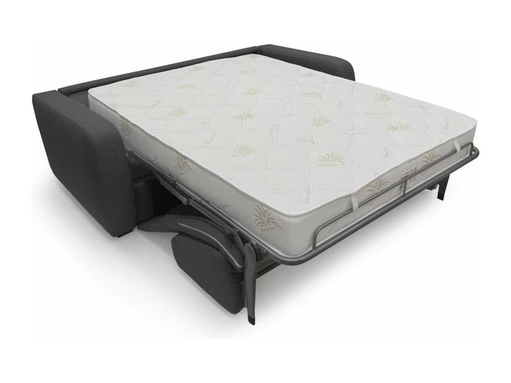 Decoatout Canapé lit convertible matelas 20 cm en tissu imperméable T03 215 cm mat- 160x197 anthracite