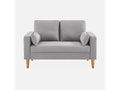 Canapé en tissu gris clair - Zenmobilier - Canapé 2 places fixe droit pieds bois- style scandinave