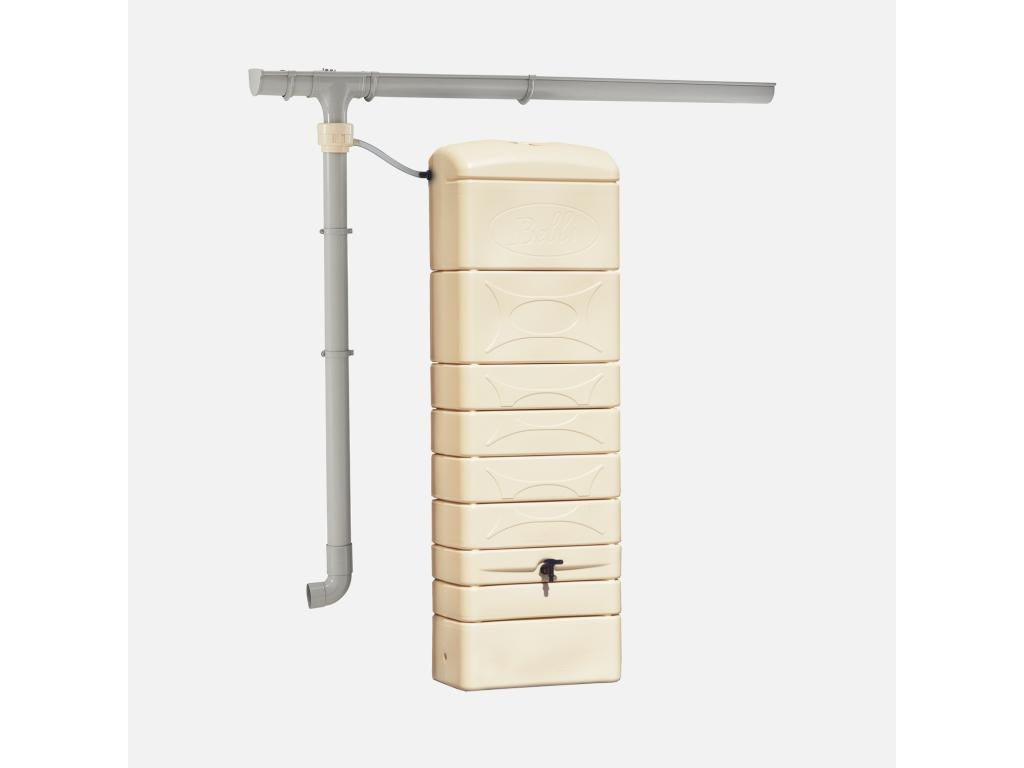 Récupérateur d'eau mural 300L Beige avec raccord chéneau inclus