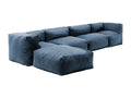 Canapé d'angle modulable 5 places bleu pacifique - Decoepure