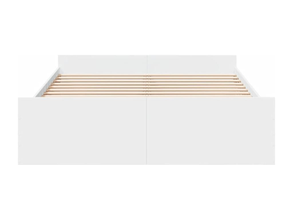 Cadre de lit avec tiroirs blanc 140*200 bois d'ingénierie