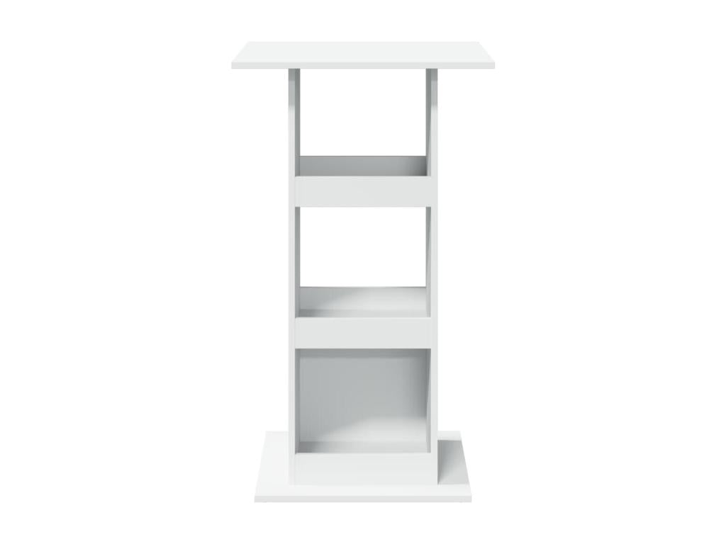 Table de bar avec rangement blanc 60*60*102cm bois d'ingénierie