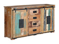 Buffet exclusif multicolore en bois recyclé MULTICOLOR.Giner y Colomer.81x38x130