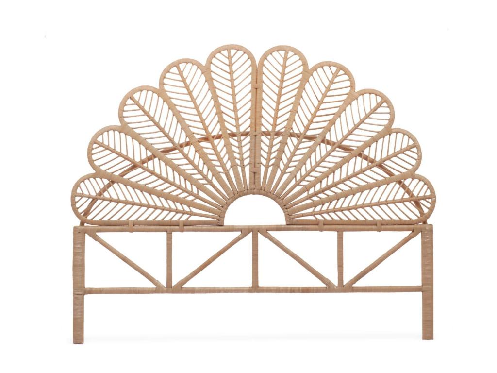 Tête de lit en rotin naturel L 140 x P6 x H115cm