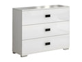 Mobiliercosy - Commode 3 Tiroirs Laquée Blanche