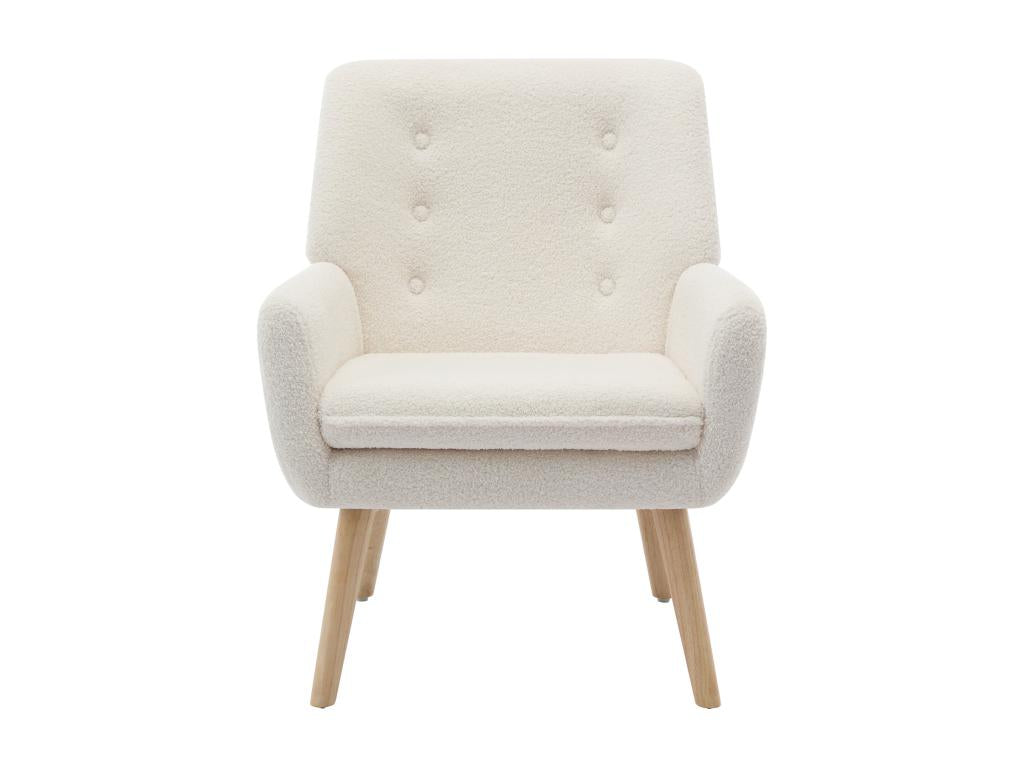 Fauteuil en tissu bouclette blanc Logidoux
