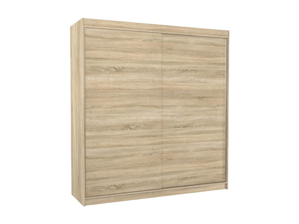 Armoire chambre adulte bois clair 2 portes coulissantes Decoepure 200cm