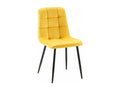 chaise salle à manger - Velours / Métal noir mat - Jaune - Cosavio