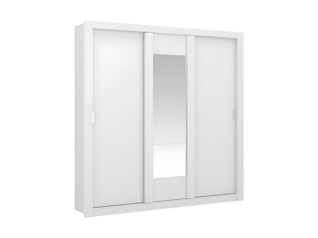 Armoire avec miroir Boivana - 3 portes coulissantes - L- 220 cm - Blanc