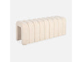 Banc- bout de lit beige contemporain en tissu