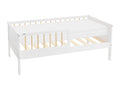 Lit d'enfant Simple avec Matelas 70x140 cm Blanc-Naturel en Bois de Pin