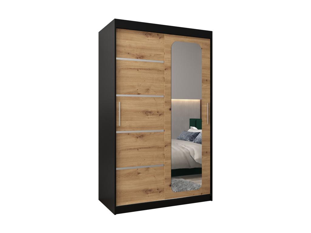 ARMOIRE Decochicmeu V2 À PORTES COULISSANTES 200/120/62 2 Portes Noir/Decochicmeu