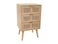 Table de Chevet En Bois Et Grille Marron 42x36.5x71h