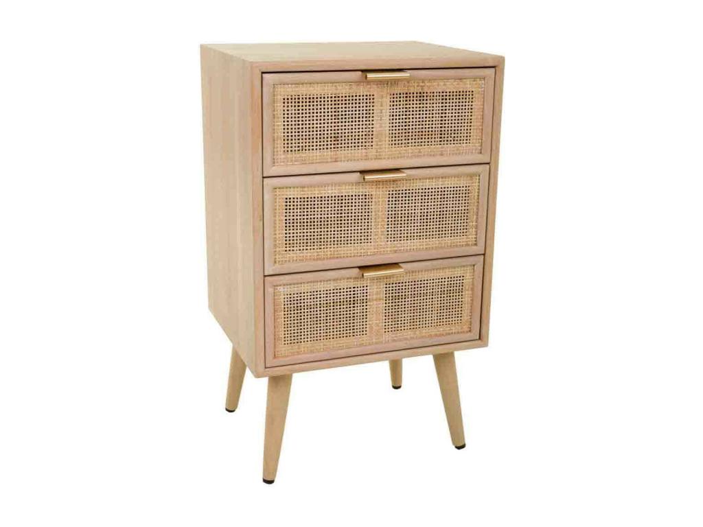 Table de Chevet En Bois Et Grille Marron 42x36.5x71h