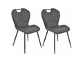 Lot 2 chaises microfibre gris anthracite vieilli pieds métal - Mobiliercosy 2