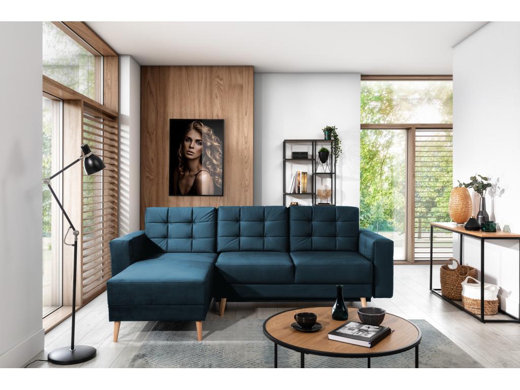 Canapé Decoopale L/Tissu-Bleu