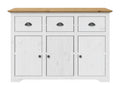 Buffet Decoessentielle blanc et marron 115,5x44x80 cm bois massif de pin