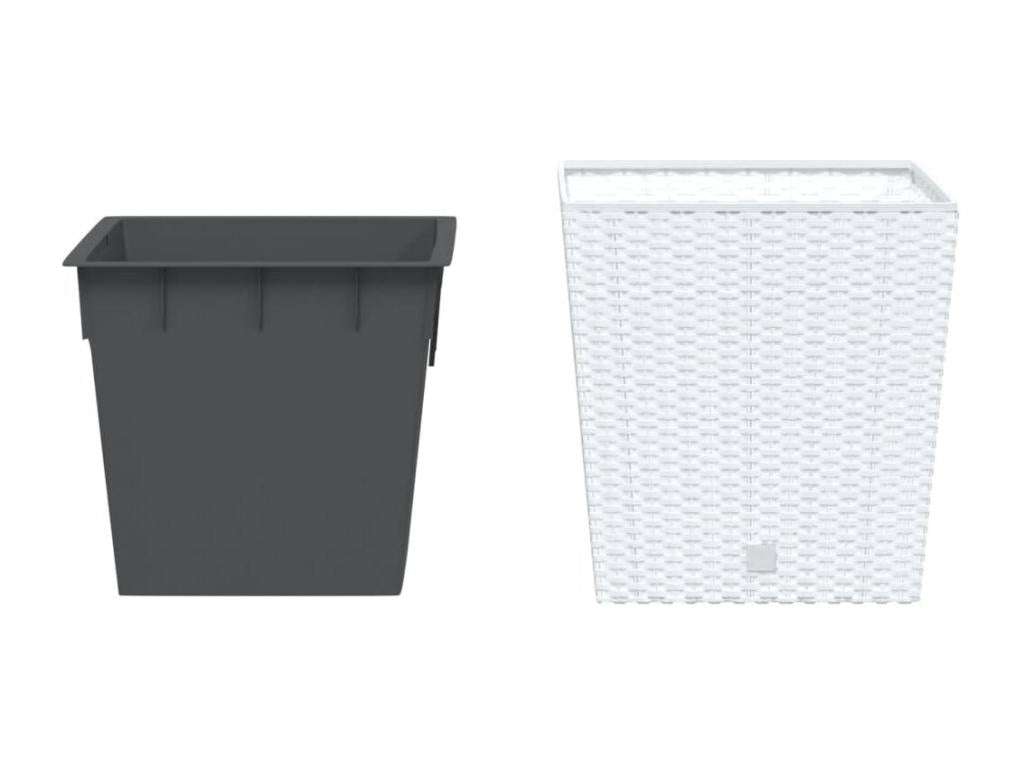Jardinière et intérieur amovible blanc 21 /32 L rotin PP