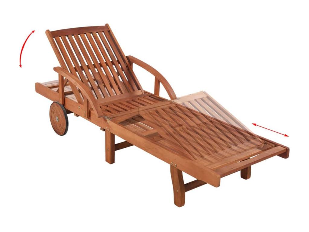 Chaise longue avec coussin Bois d'Boismagic solide