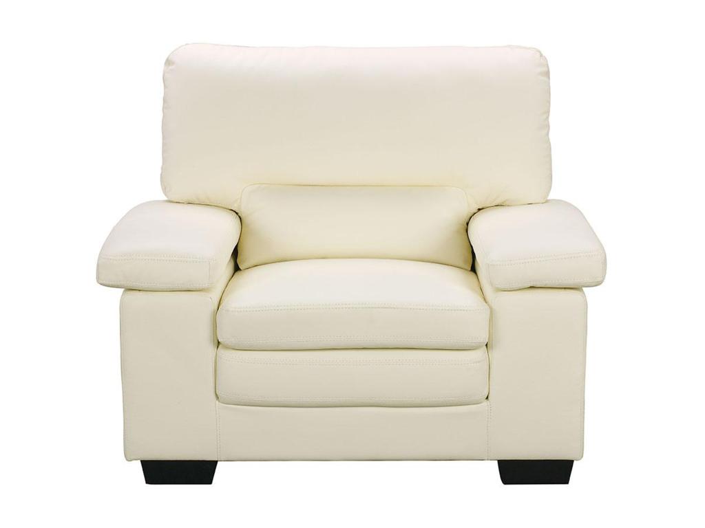 Fauteuil en cuir de buffle ivoire Decoepure