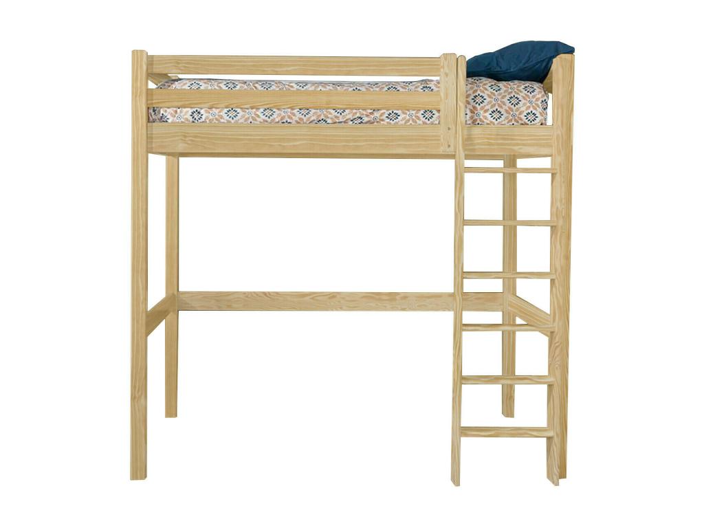 Lit mezzanine 2 places 140*190 cm bois massif bois Mobilierdoux