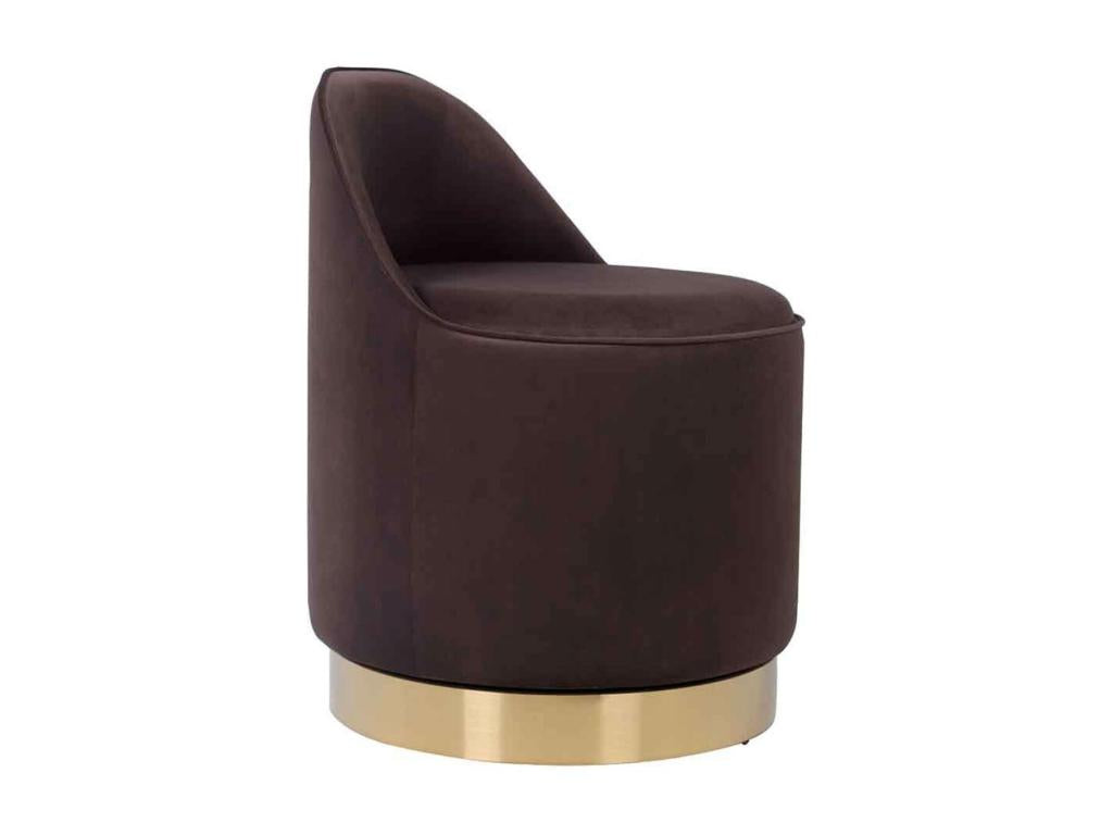 Tabouret Pivotant en Velours "Mobiliercosy" 68cm Marron