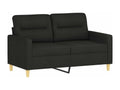Canapé à 2 places Noir 120 cm Tissu